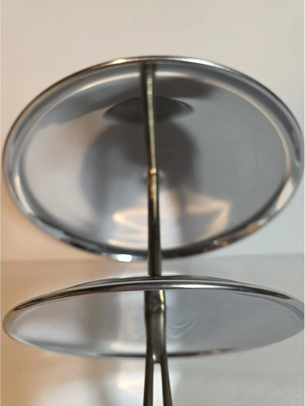 Kromex MCM 11” Atomic 2 Tier Tidbit Serving Tray Chrome